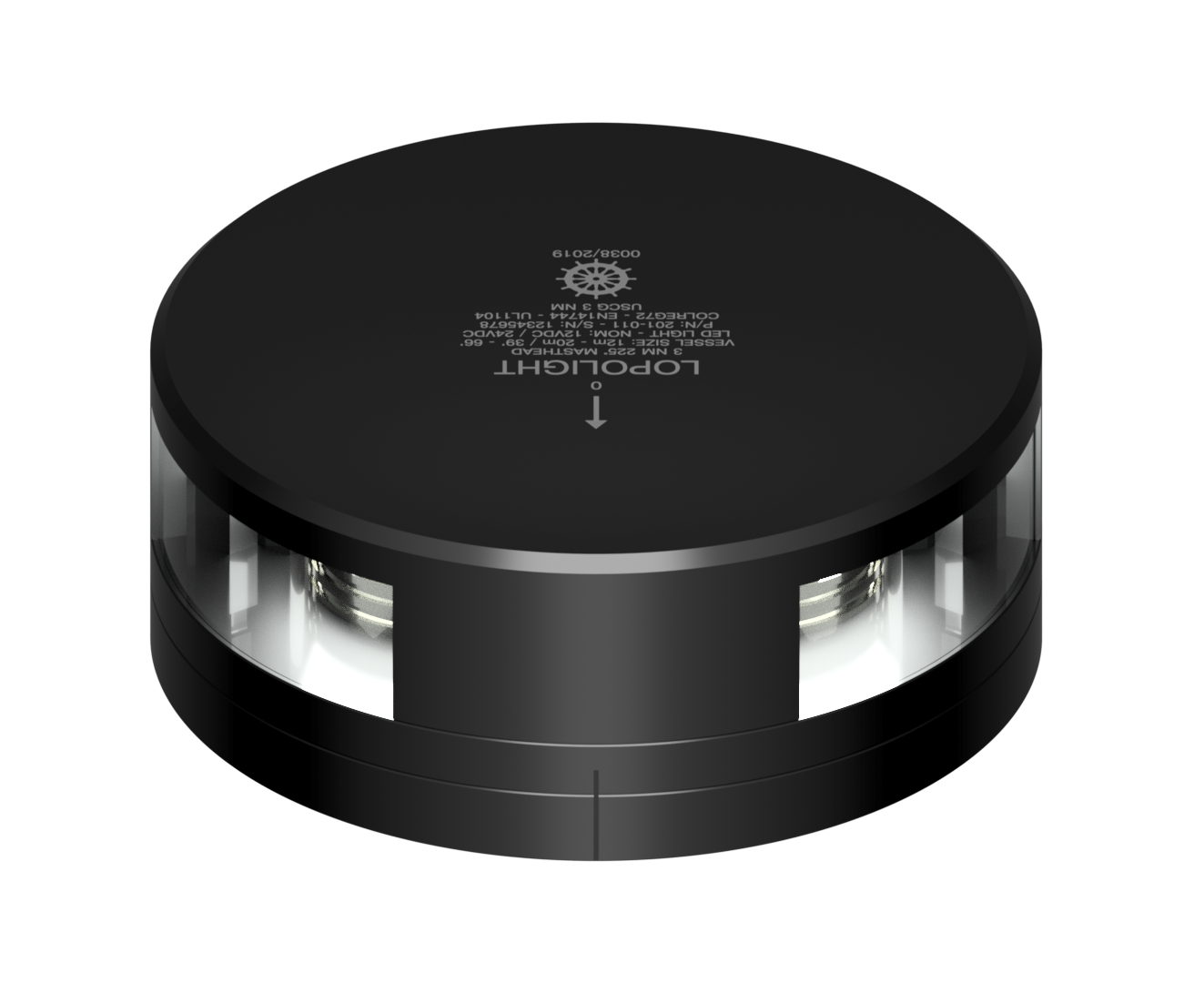 3nm 225° White, Masthead, black anodized w/FB base 3nm 225° White, Masthead, black anodized w/FB base